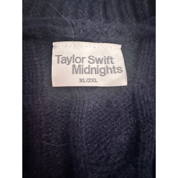 Taylor Swift Midnights Navy Cardigan Sweater with Blue Stars, XL/2XL - Picture 5 of 7